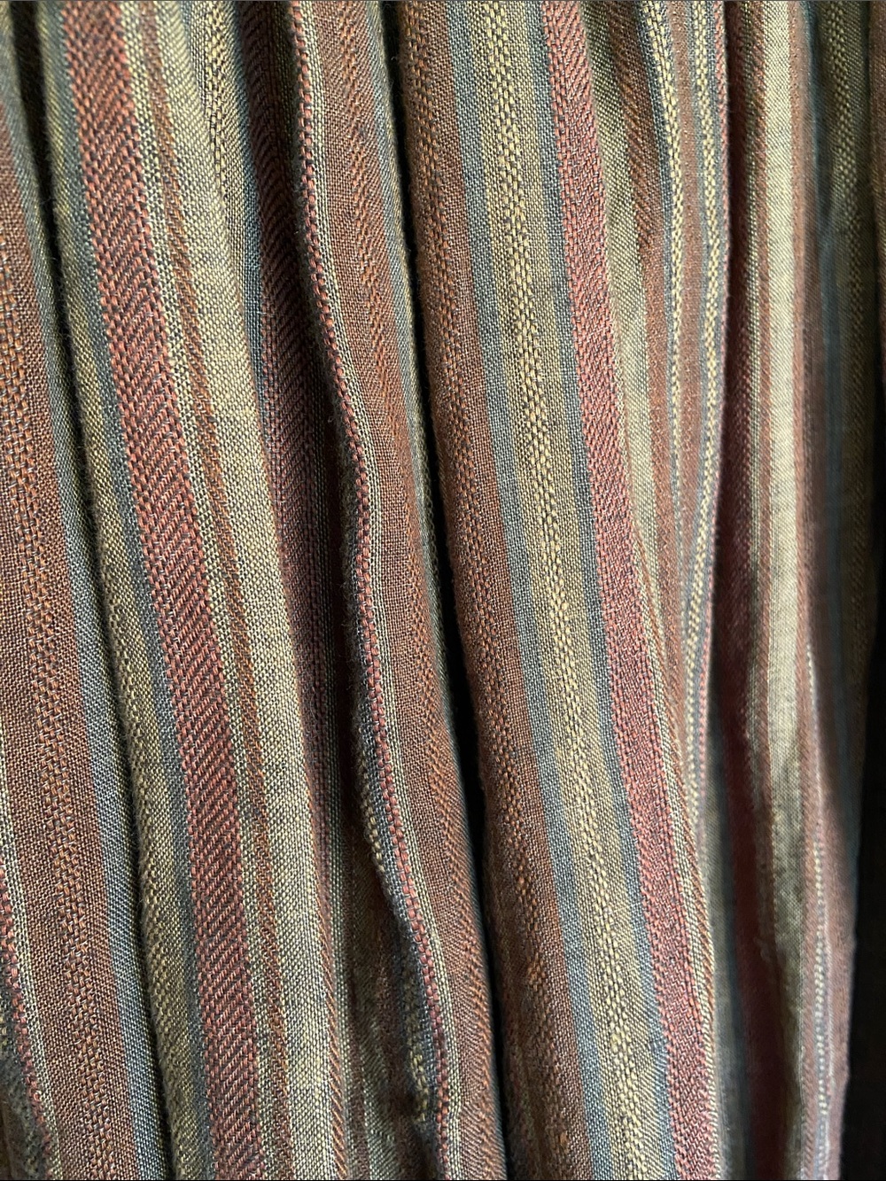 Lottie99 Lottie.99 Linen Striped Skirt Brown Size M - Picture 2 of 5